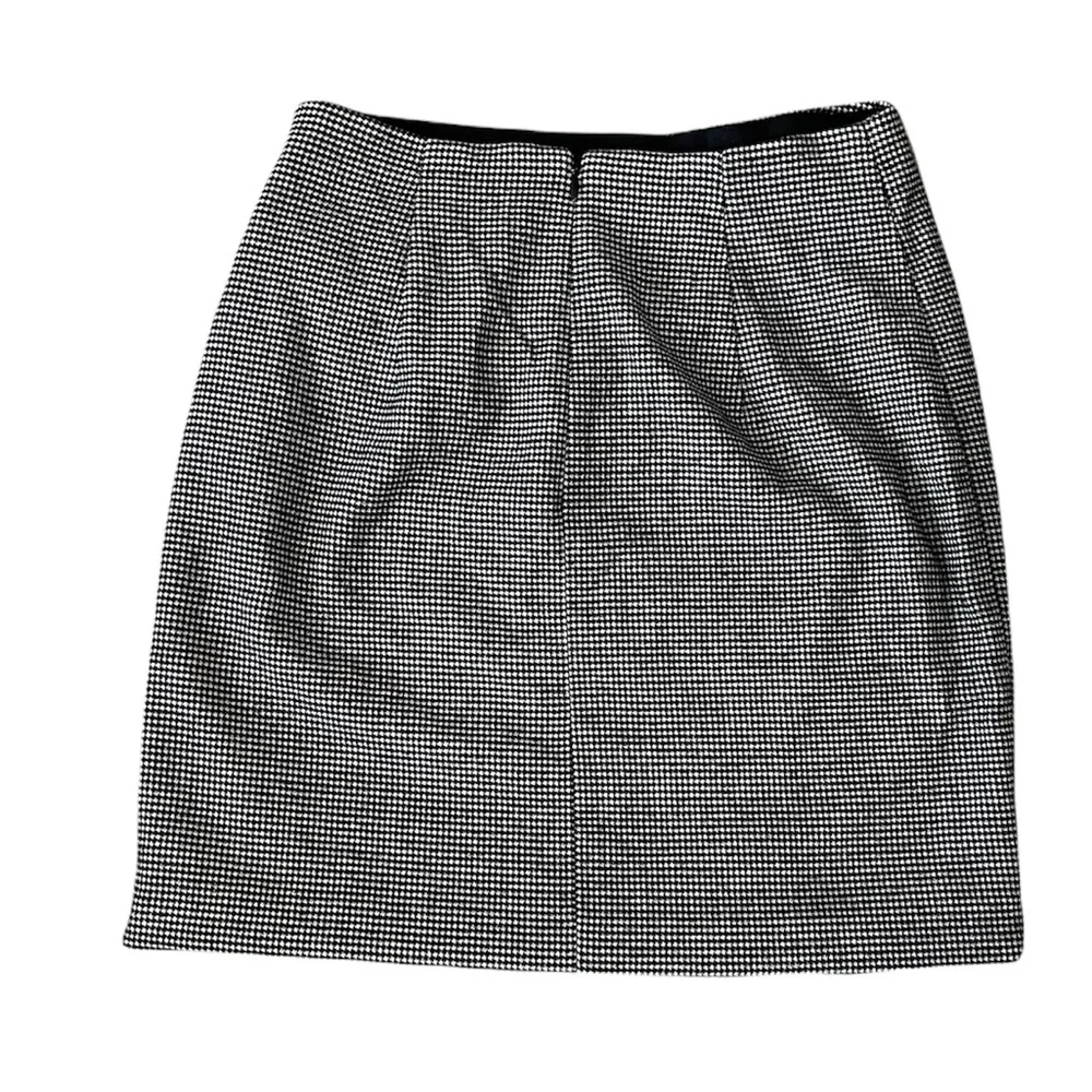 Club Monaco | Black and White Houndstooth Faux Wrap High Waist Mini Skirt 0